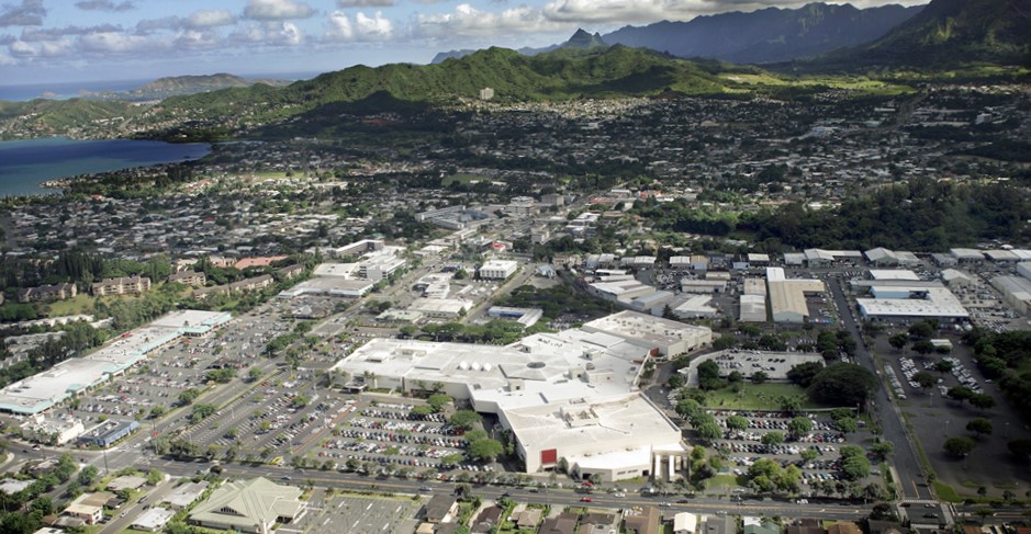 Aerial view of Windward Mall within Kāneʻohe