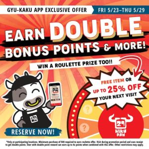 Gyu-Kaku Japanese BBQ Double Bonus Points icon